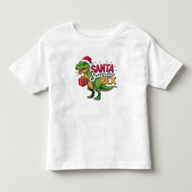 Bebé Camiseta de niños navideños alegres de Santa Sauru (Anverso)