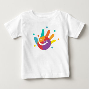 Bebé Camiseta de niños y bebés con huella de mano sonri