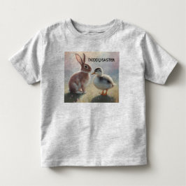 Bebé Camiseta de Pascua alegre con patito y conejo