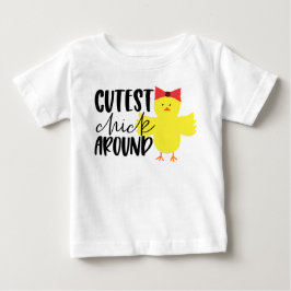 Bebé Camiseta de Pascua para niña la pollita más linda 