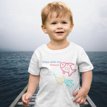 Camiseta de peces multicolor