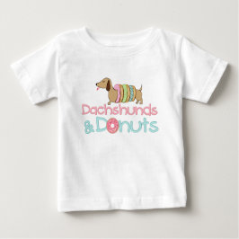 Bebé Camiseta de perro vienés de Dachshund y Donuts par