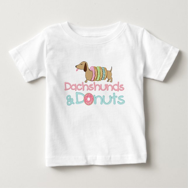 Bebé Camiseta de perro vienés de Dachshund y Donuts par (Anverso)