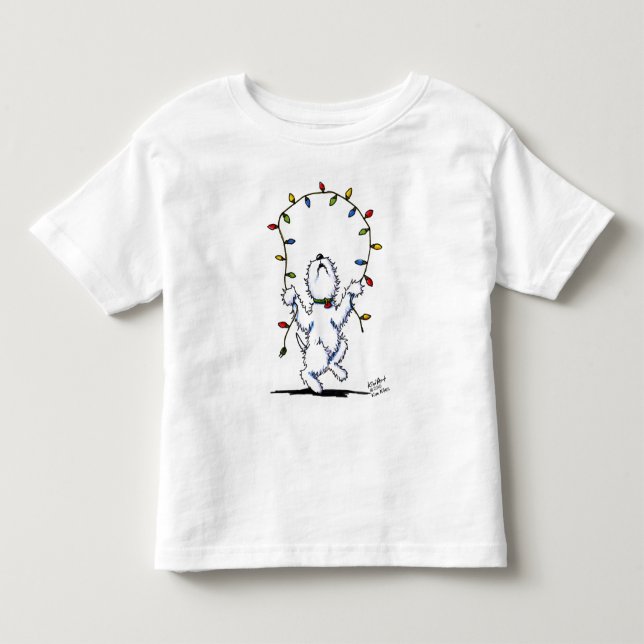 Bebé Camiseta de perro Westie de alegría navideña (ropa (Anverso)