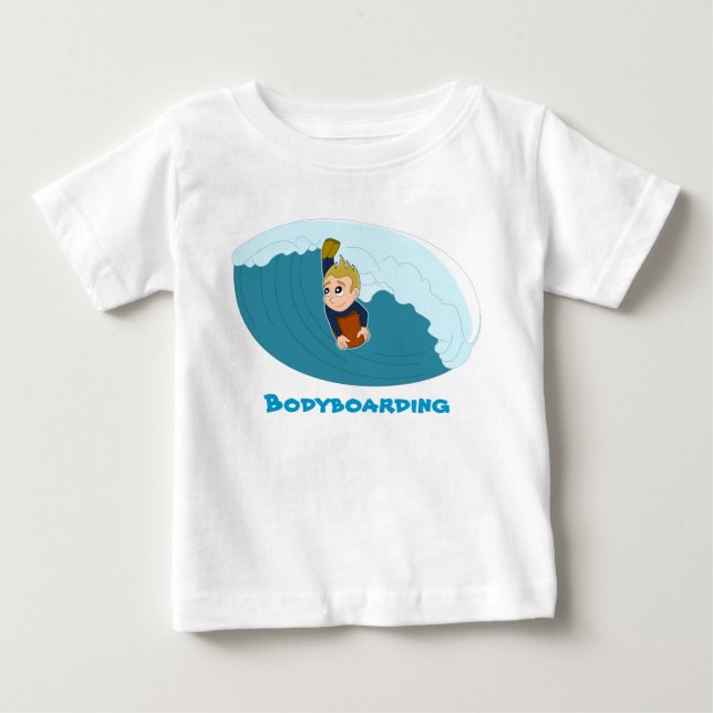 Bebé Camiseta de personalizado para niños Bodyboarding (Anverso)