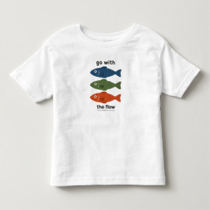 Bebé Camiseta de Pescado para Niños Go With The Flow   