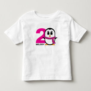 Bebé Camiseta de pingüino para el cumpleaños del Chica