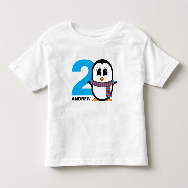 Bebé Camiseta de pingüino para el cumpleaños del niño (Anverso)