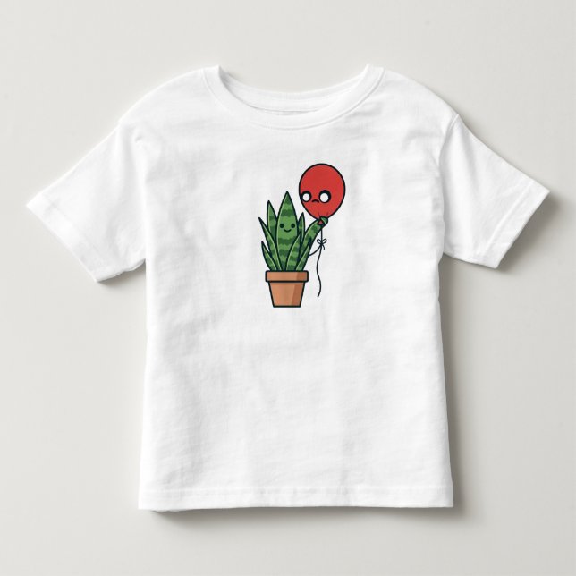Bebé Camiseta de Planta de Serpiente y globo (Anverso)