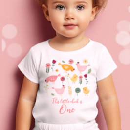 Bebé Camiseta de pollito pequeño Pascua niña granja 1er