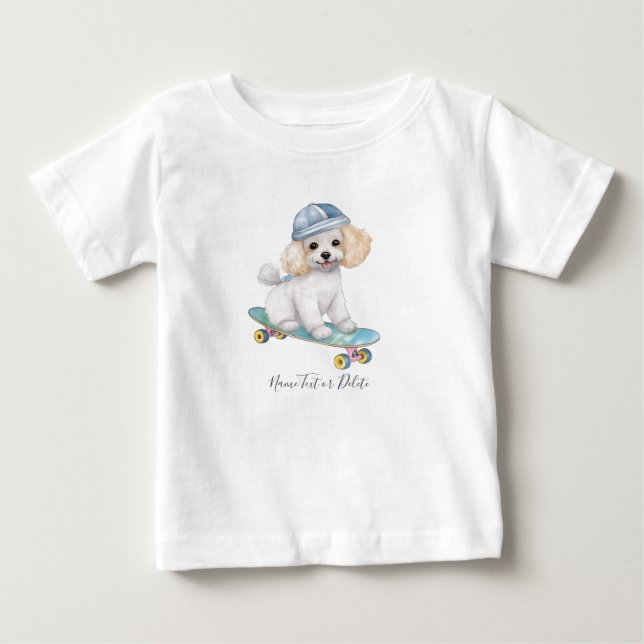 Bebé Camiseta de Poodle Acuarela (Anverso)
