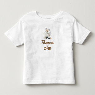 Bebé Camiseta de primer cumpleaños con tema de bosque