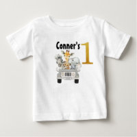 Camiseta de primer cumpleaños de animales de Safar