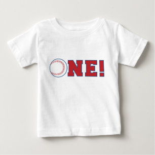 Bebé Camiseta de primer cumpleaños de béisbol