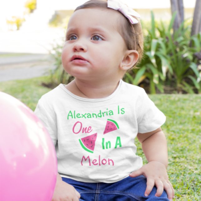 Bebé Camiseta De Primer Cumpleaños De One In A Melon (Subido por el creador)