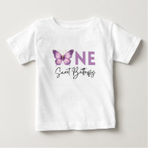 Camiseta de primer cumpleaños One Sweet Butterfly