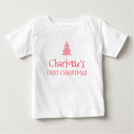 Bebé Camiseta de primer Navidad de Charlotte con nombre