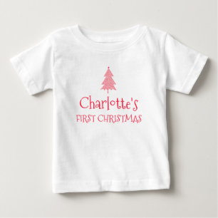 Bebé Camiseta de primer Navidad de Charlotte con nombre