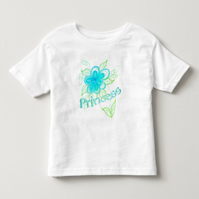 Bebé Camiseta de princesa con flores para niños pequeño (Anverso)