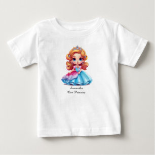 Bebé Camiseta de princesa con texto editable