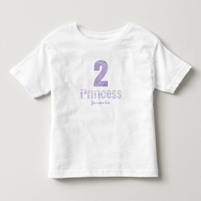 Bebé Camiseta de Princesa de Cumpleaños con Nombre (Anverso)