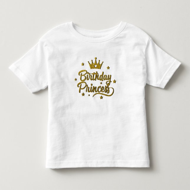 Bebé Camiseta de princesa de cumpleaños para niños pequ (Anverso)
