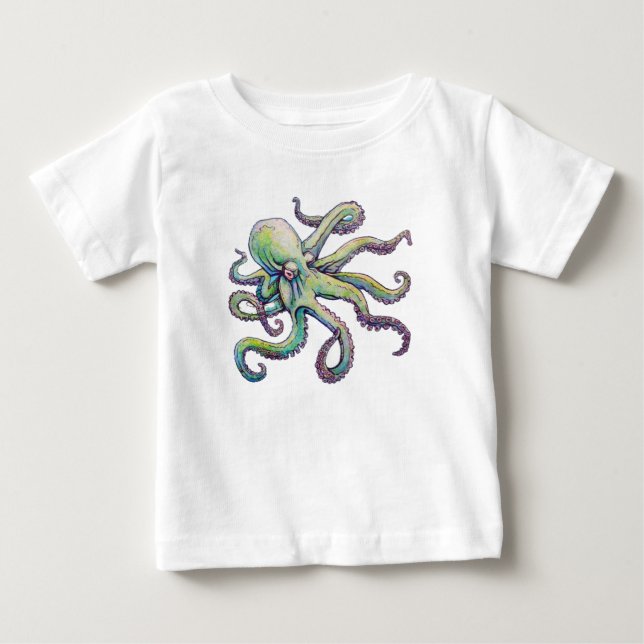 Bebé camiseta de pulpo marino (Anverso)