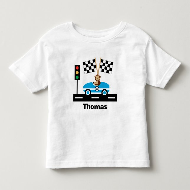 Bebé Camiseta de Racecar con mono (Anverso)