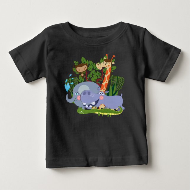 Bebé Camiseta de Raglan para animales salvajes (Anverso)
