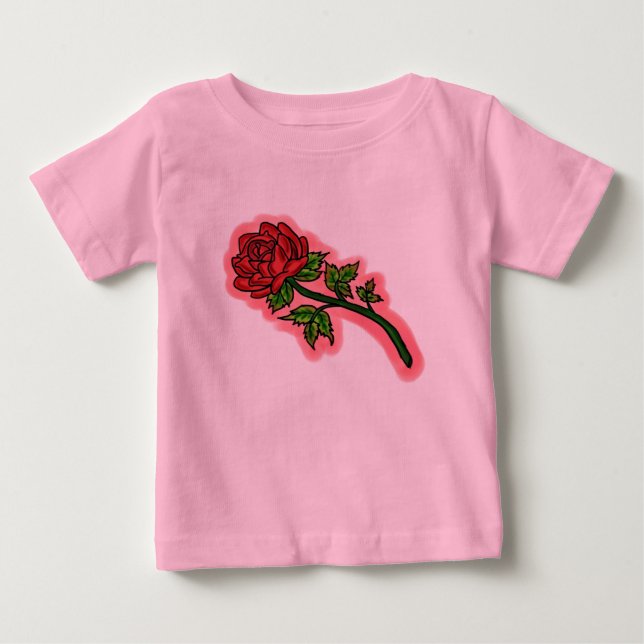 Bebé Camiseta de rosa acuarela para bebés (Anverso)