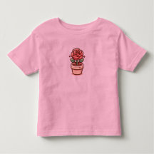 Camiseta de rosa para niños pequeños con un hermos