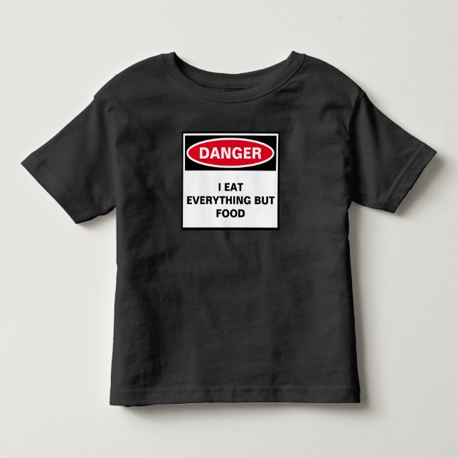 Bebé Camiseta de Rótulo de peligro (Anverso)