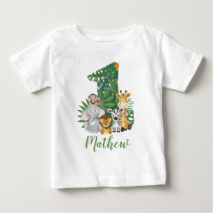 Bebé Camiseta de Safari salvaje de primer cumpleaños d