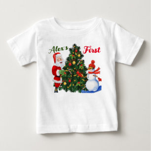 Bebé Camiseta de Santa y Navidades de nieve