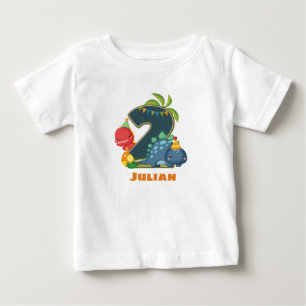 Bebé Camiseta de segundo cumpleaños personalizada Dino
