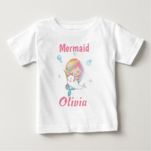 Bebé Camiseta de sirena Narwhal y camiseta de sirena