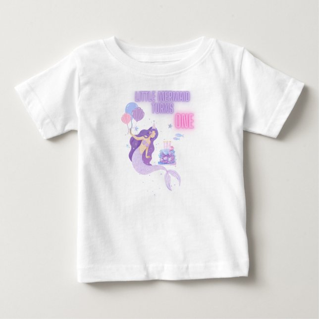 Bebé Camiseta de sirena para el primer cumpleaños (Anverso)
