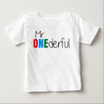 Bebé Camiseta de Sr. Onederful Wonderful Kids Birthday<br><div class="desc">Deje su pequeño mostrar apagado su primer cumpleaños en una manera de la diversión con esta camisa de Sr. Onederul.</div>