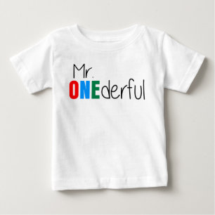 Bebé Camiseta de Sr. Onederful Wonderful Kids Birthday