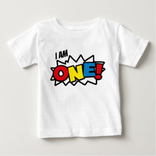 Bebé Camiseta de superhéroe, equipo de cumpleaños 1