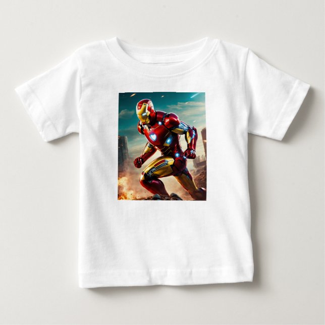 Bebé Camiseta de superhéroe Ironman para niños (Anverso)