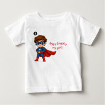 Camiseta de superhéroe para cumpleaños de niño peq