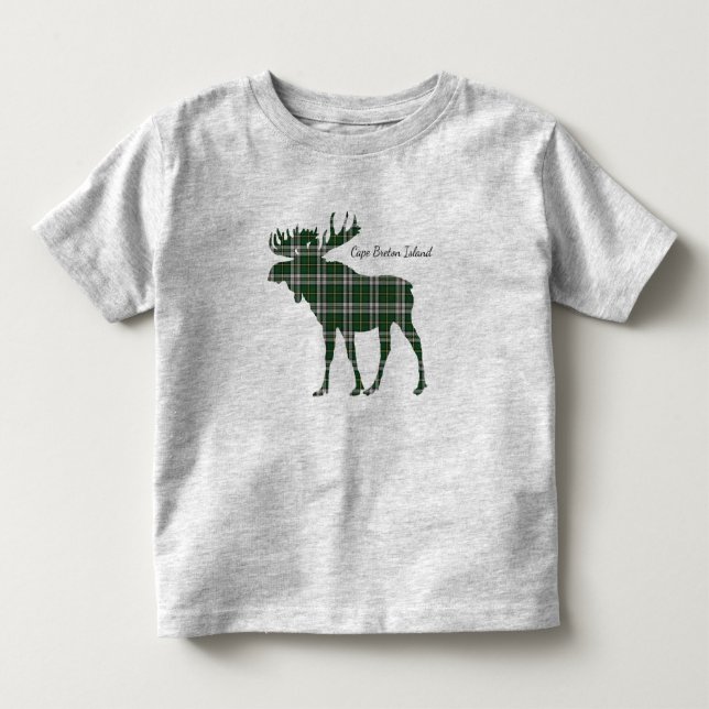 Bebé Camiseta de tartán de alce de la isla de Cabo Bret (Anverso)