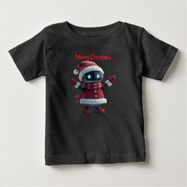 Bebé Camiseta de tecnología navideña de robot lindo