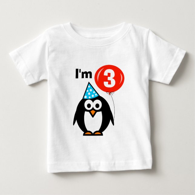 Bebé Camiseta de tercer cumpleaños para un niño de tres (Anverso)