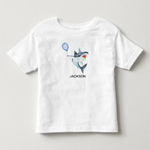 Bebé Camiseta de Tiburón - Número Editable - Camiseta d