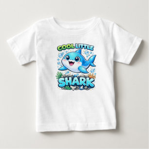 Bebé Camiseta de tiburón pequeño genial para niños