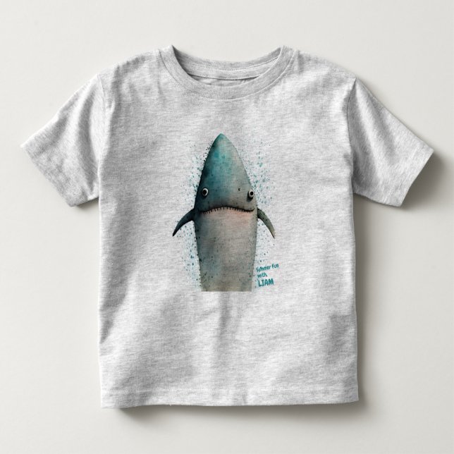 Bebé Camiseta de tiburón personalizada (Anverso)