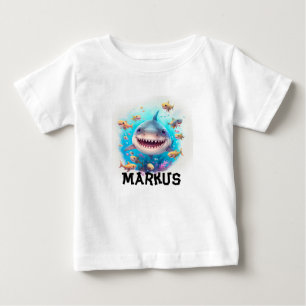 Bebé Camiseta de tiburón personalizada