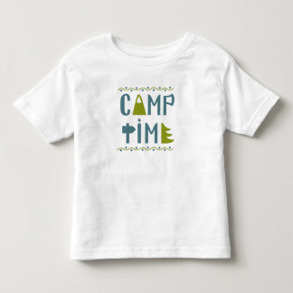 Bebé Camiseta de tiempo de campamento verde azul natura